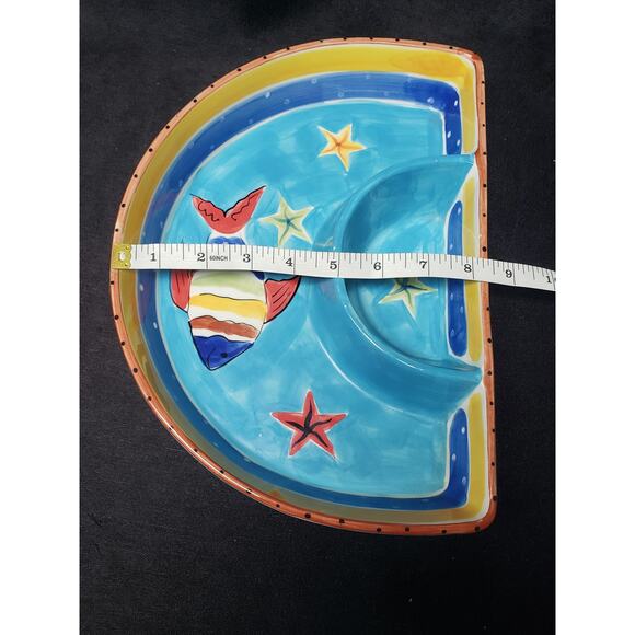 HausenWare Tropical Fish Ocean Appetizer Serving Bowl Platter Dish Chips Dip - Picture 8 of 10